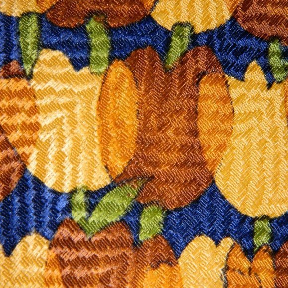 Ermenegildo Zegna:MENS LUXURY 100% Silk Neck Tie Golden Yellow Tulip Motif Italy - Picture 2 of 6